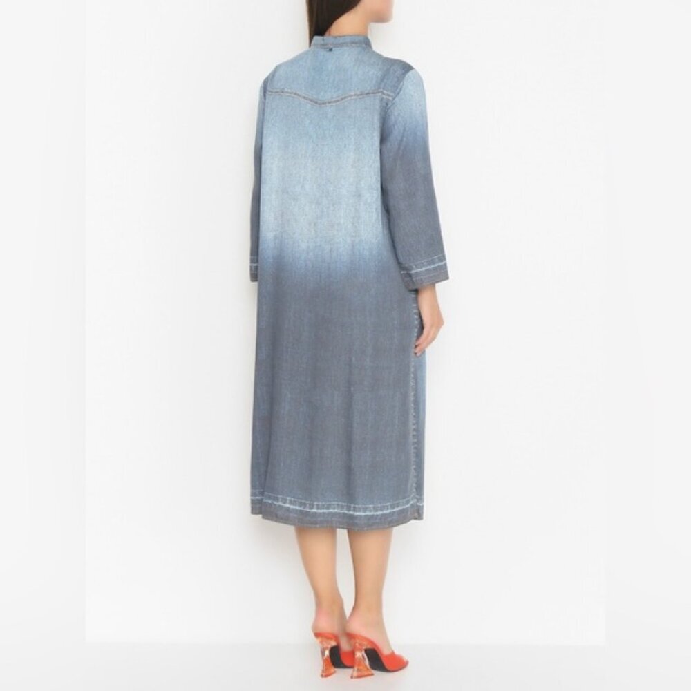 MARINA RINALDI sport denim print dress 10 Euc - Picture 15 of 15